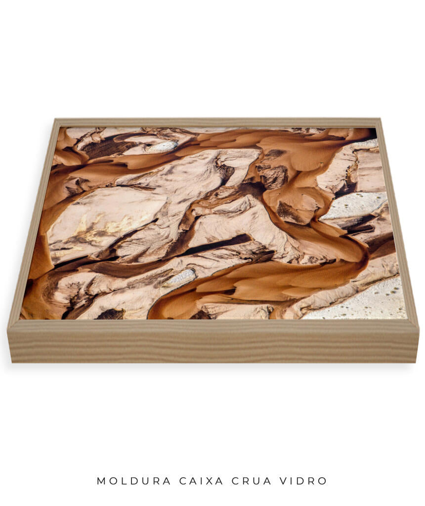 Quadro Decorativo Abstrato e curvas - Variações de tons