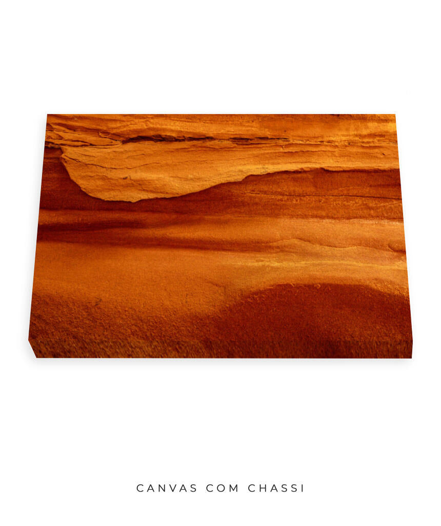 Quadro Decorativo Abstrato e curvas - Tons alaranjados