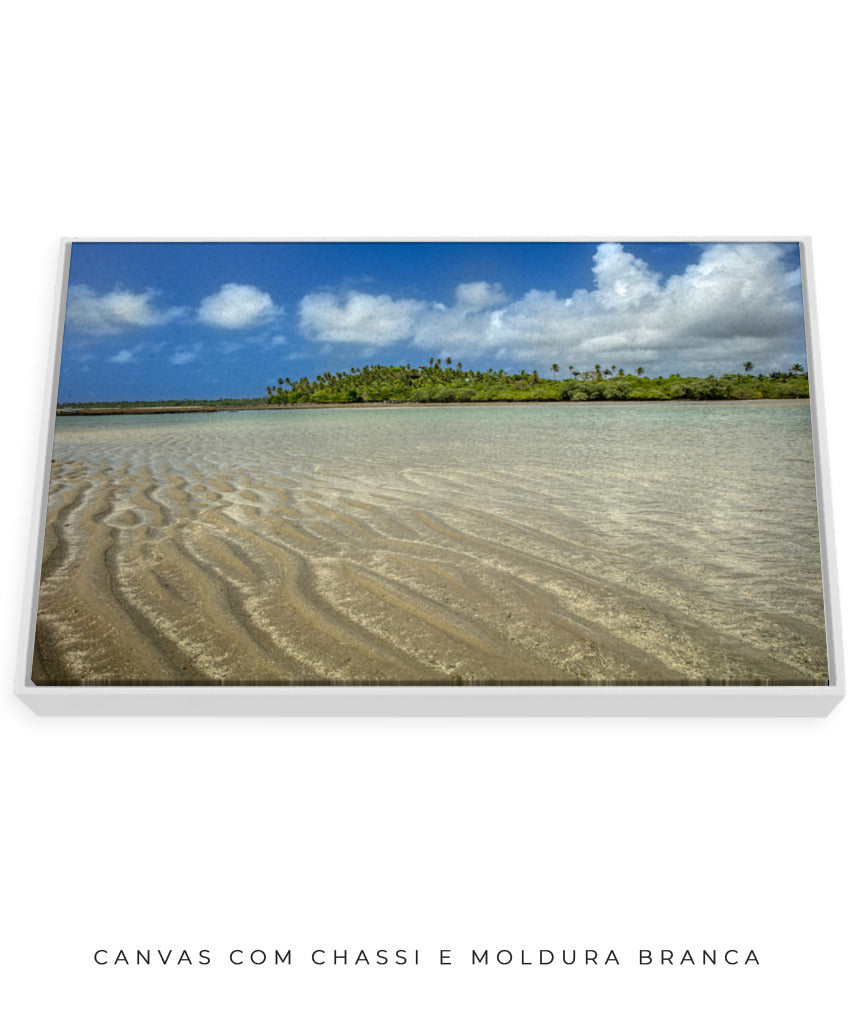 Quadro Decorativo Praia ,Areia e Árvores - Horizontal