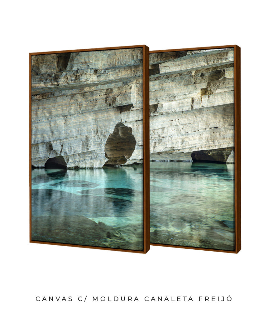 Quadro Decorativo Chapada Diamantina - Rocha e águas cristalinas-Dupla