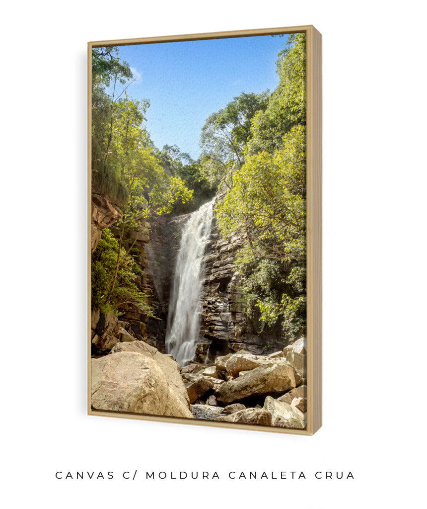 Quadro Decorativo Cachoeira, Natureza e Pedras.
