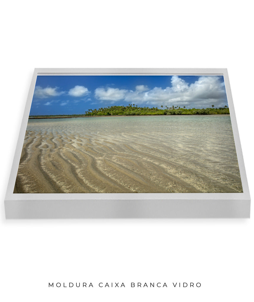 Quadro Decorativo Praia ,Areia e Árvores - Horizontal
