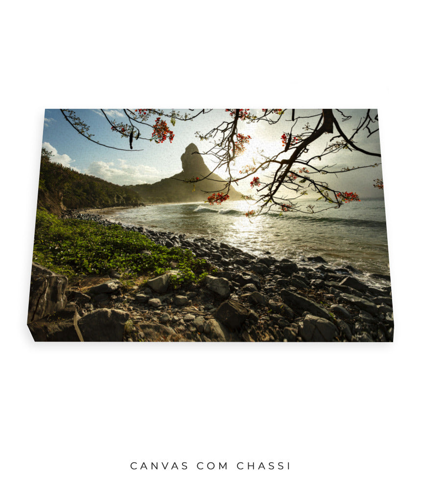 Quadro Decorativo Pôr do Sol e Galhos Secos - Horizontal