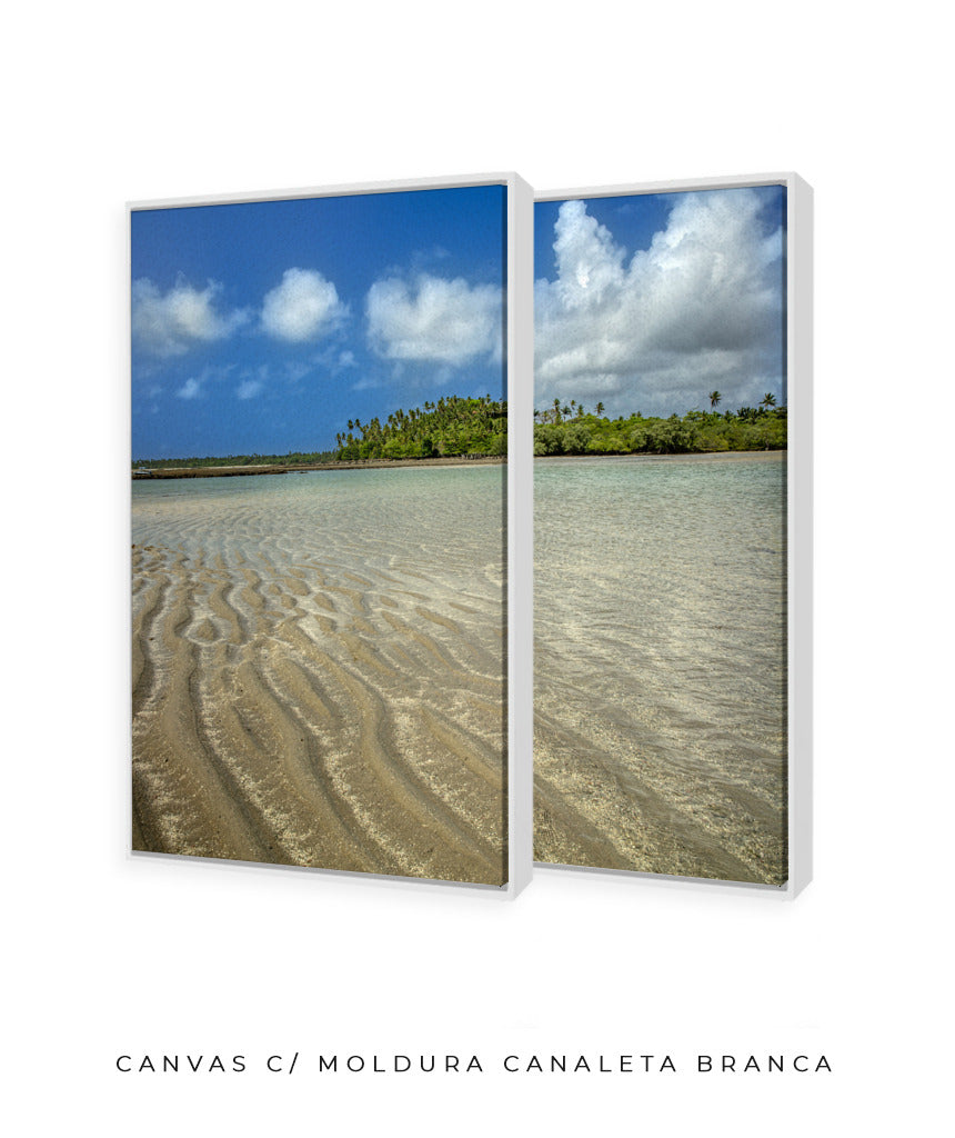 Quadro Decorativo Praia , Areia e Árvores-Dupla