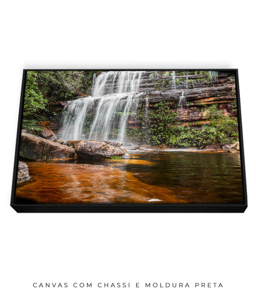 Quadro Decorativo Cachoeira Águas Cristalinas - Horizontal