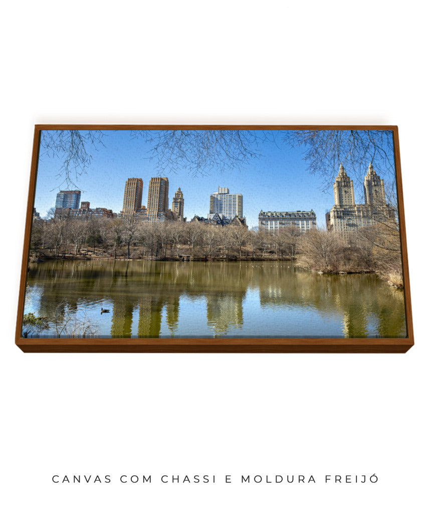 Quadro Decorativo Prédios e Lago de Nova York - Horizontal