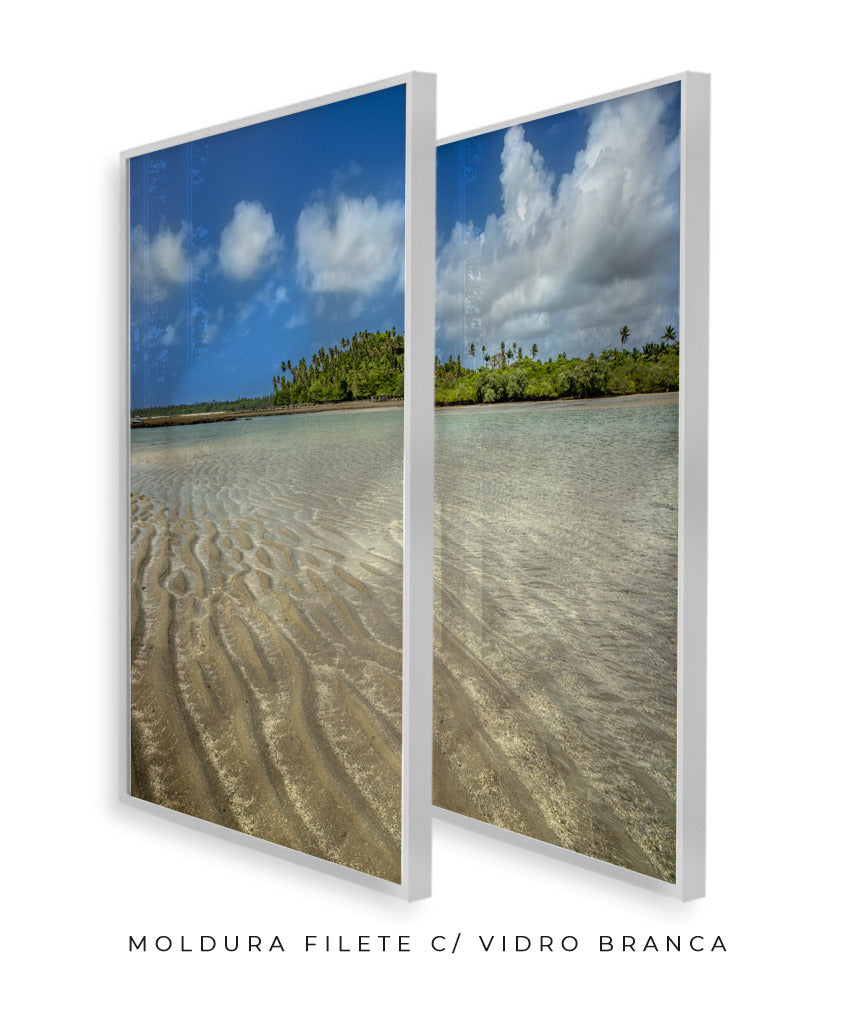 Quadro Decorativo Praia , Areia e Árvores-Dupla