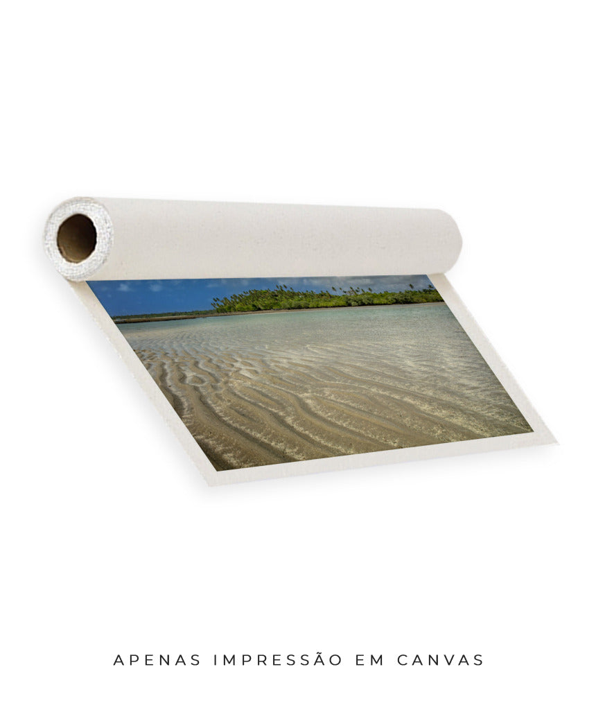 Quadro Decorativo Praia ,Areia e Árvores - Horizontal