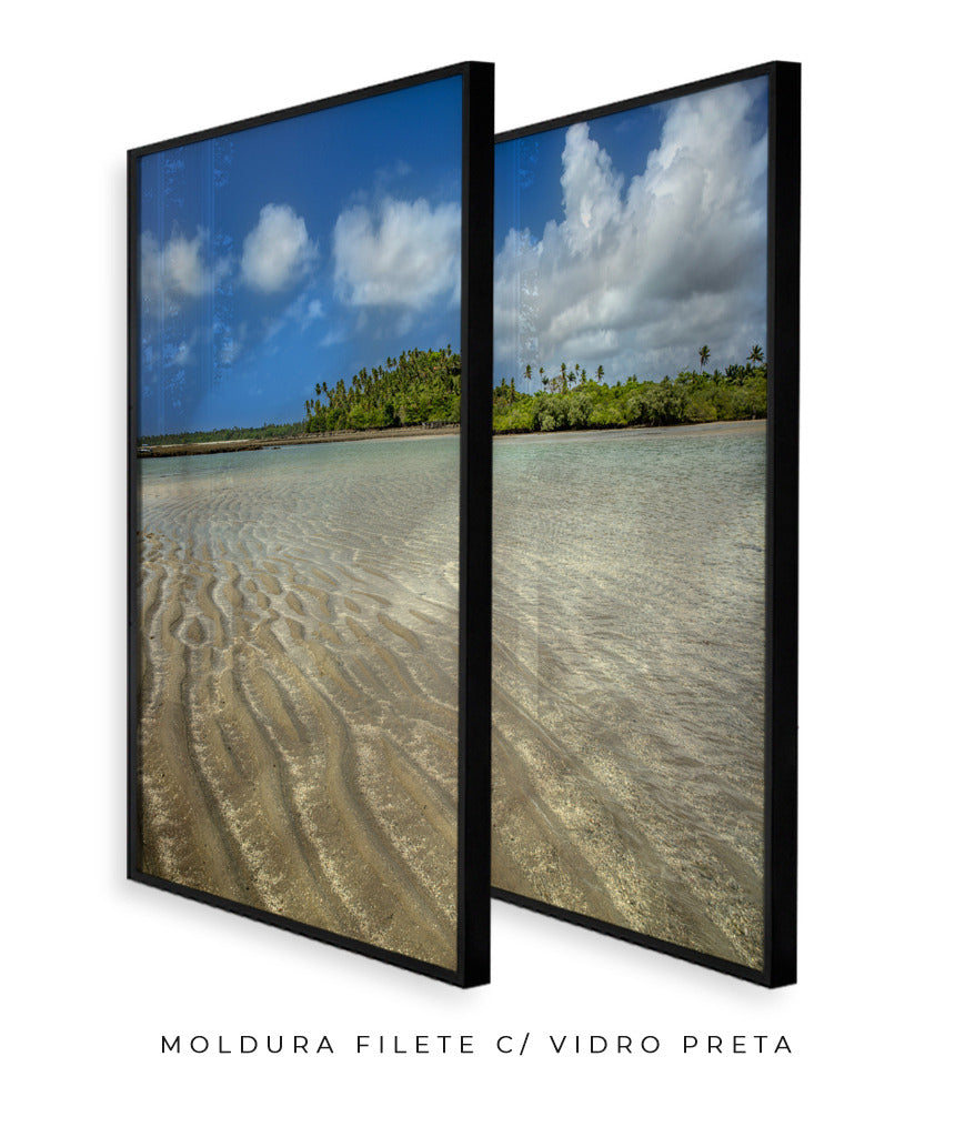 Quadro Decorativo Praia , Areia e Árvores-Dupla