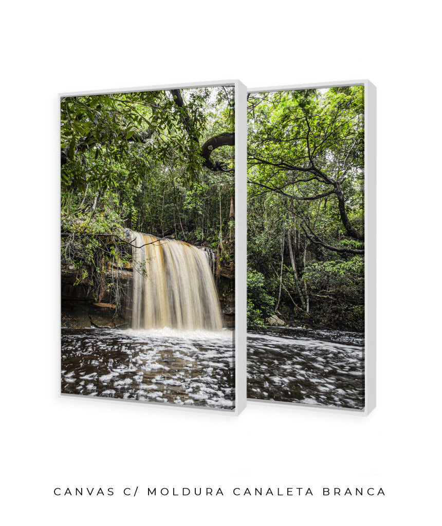 Quadro Decorativo Cachoeira e Natureza -Dupla