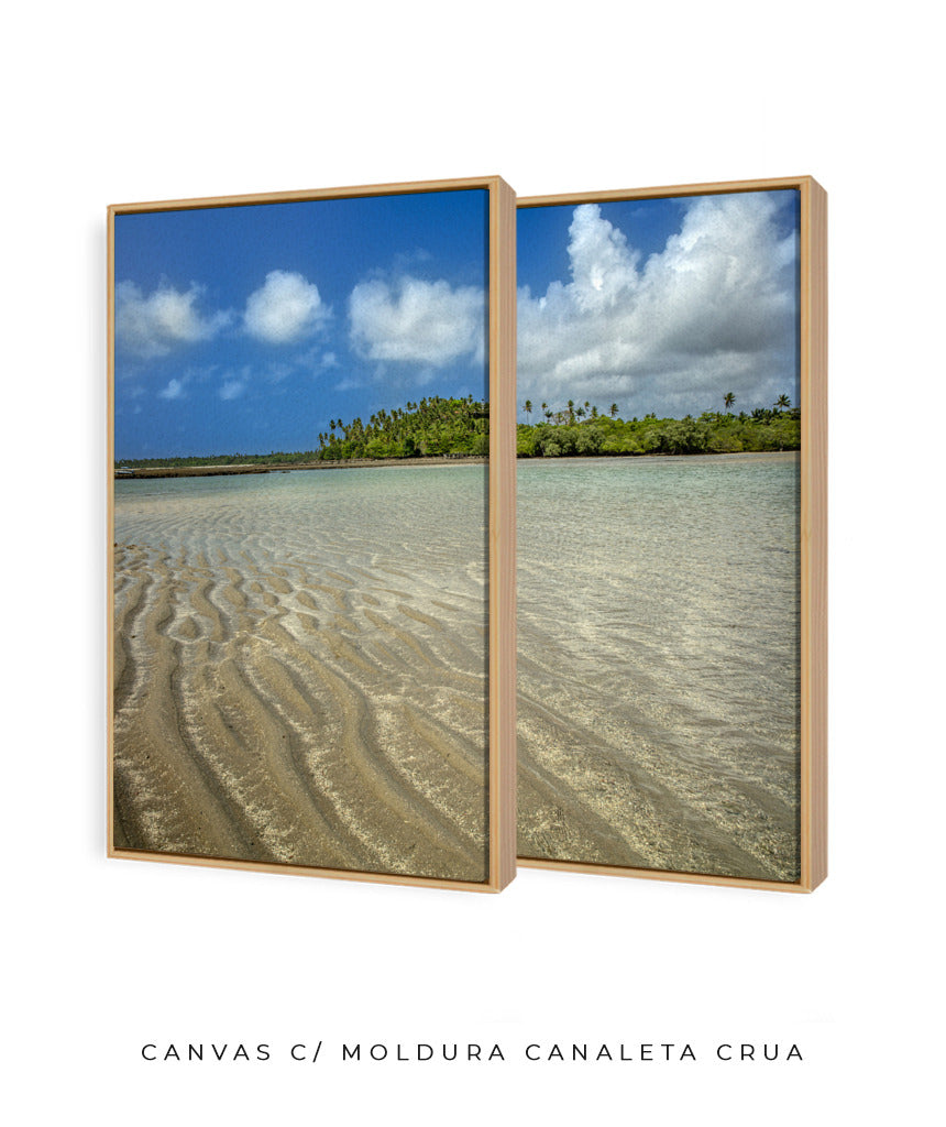 Quadro Decorativo Praia , Areia e Árvores-Dupla