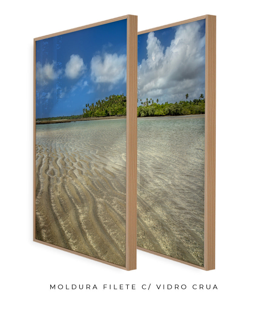 Quadro Decorativo Praia , Areia e Árvores-Dupla