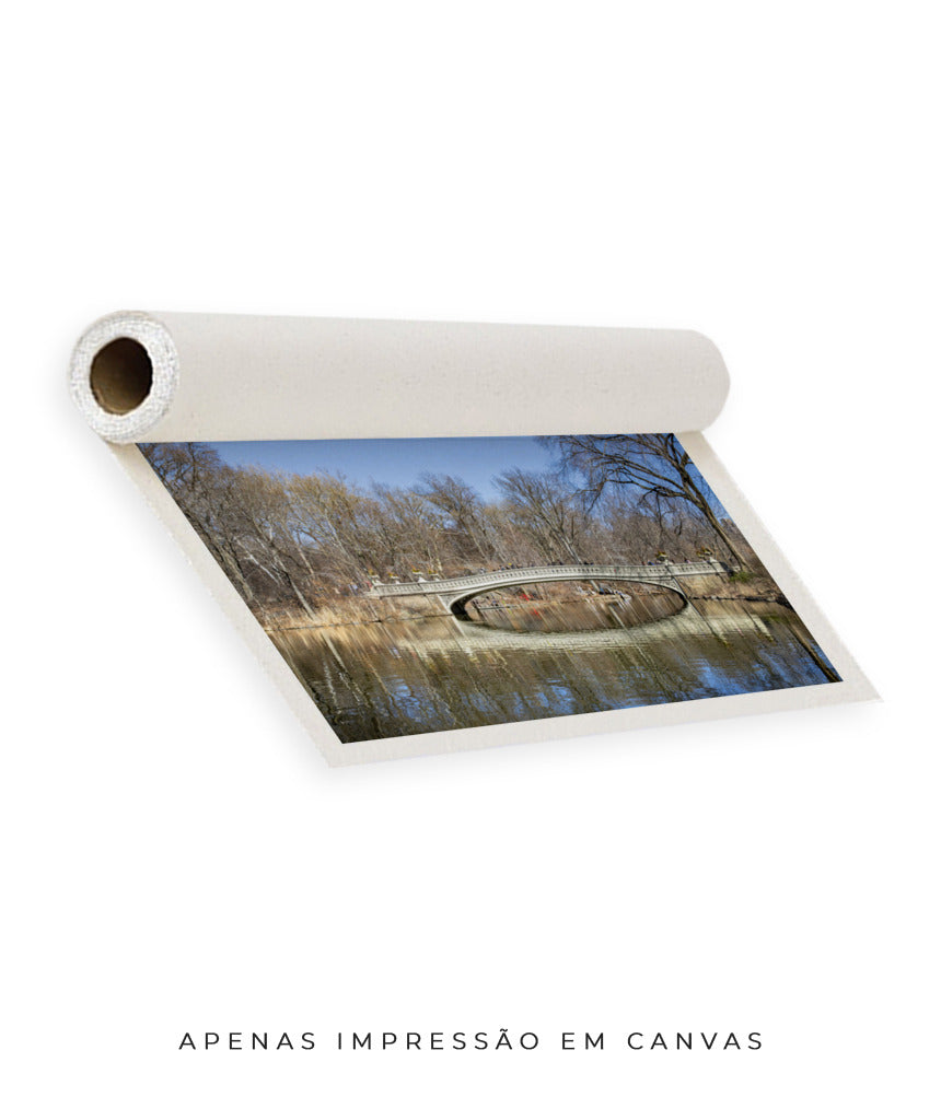 Quadro Decorativo Ponte e Lago de Nova York - Horizontal