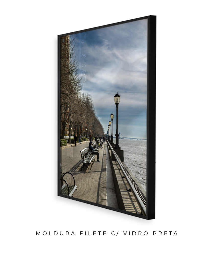 Quadro Decorativo Praça a Beira Mar Nova York