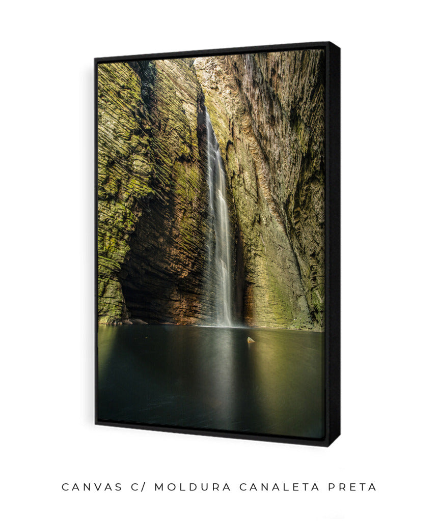 Quadro Decorativo Cachoeira e Rocha