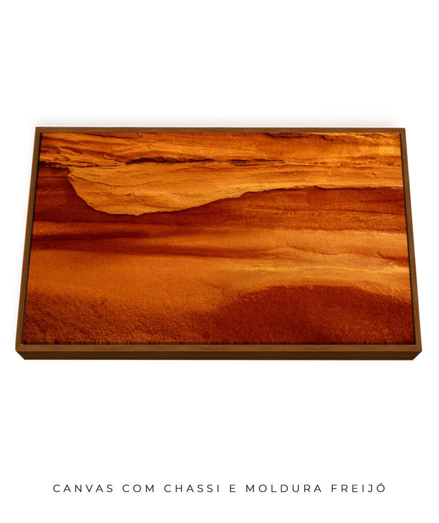 Quadro Decorativo Abstrato e curvas - Tons alaranjados