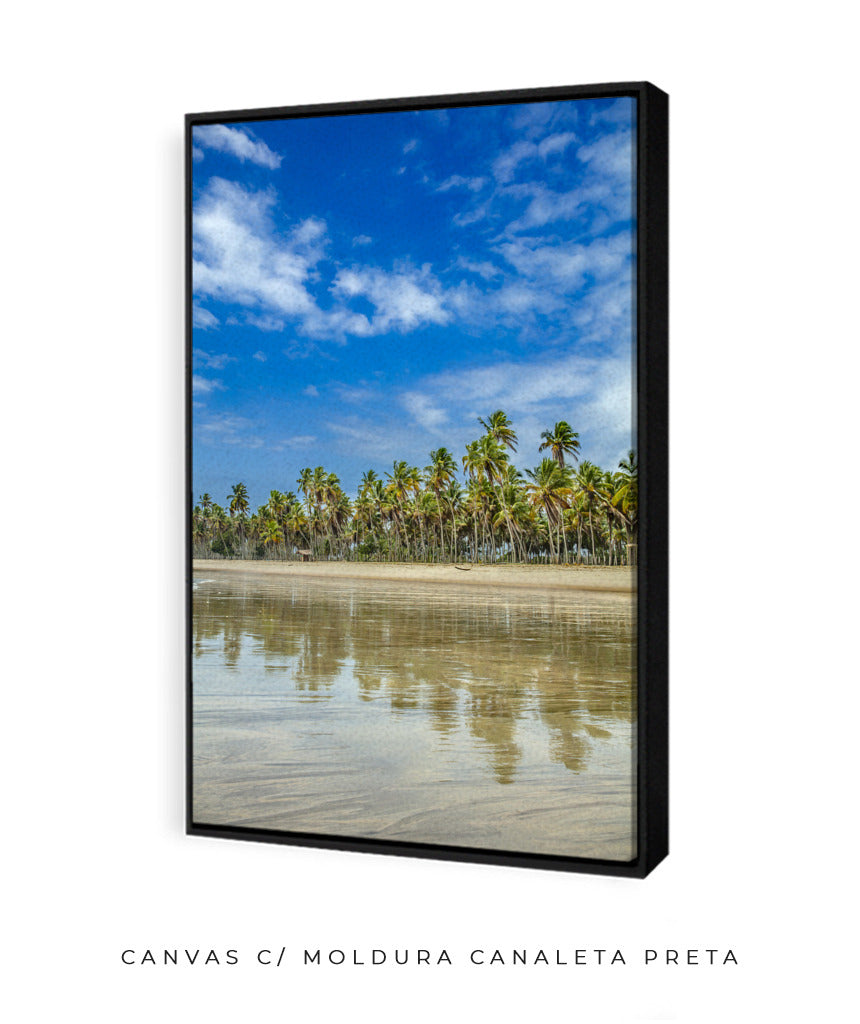 Quadro Decorativo Praia, Mar e Coqueiral