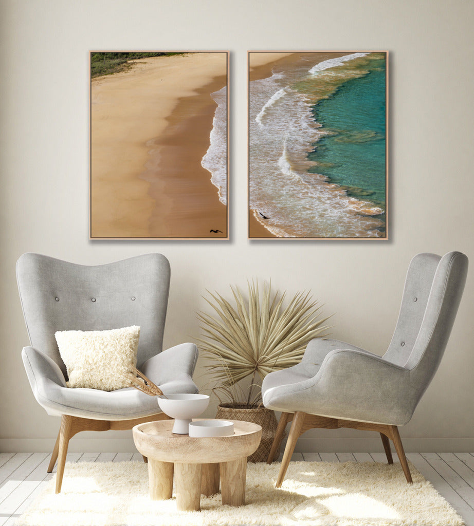 Quadro Decorativo Praia e Mar -Dupla