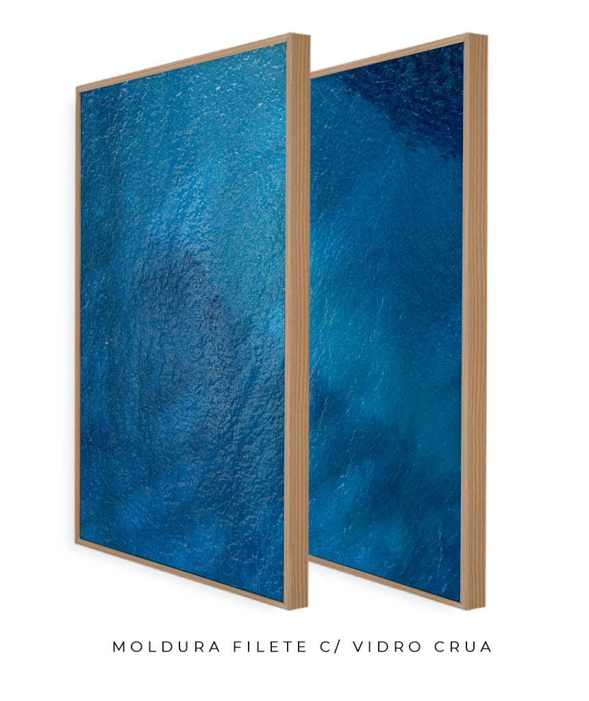Quadro Decorativo Texturas -Tons Azuis-Dupla