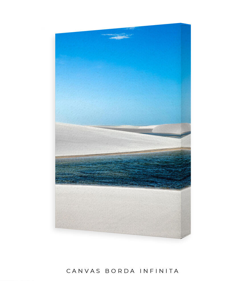 Quadro Decorativo Lençóis Maranhenses - Areia Branca e Mar - Vertical