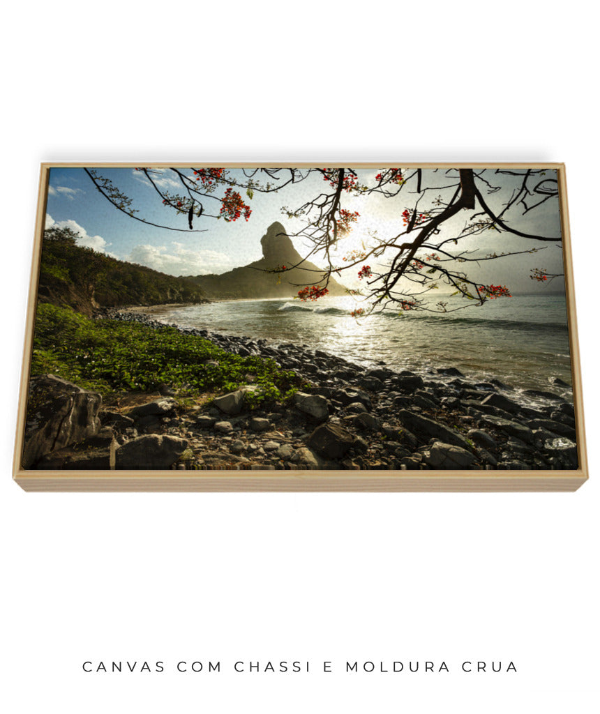 Quadro Decorativo Pôr do Sol e Galhos Secos - Horizontal