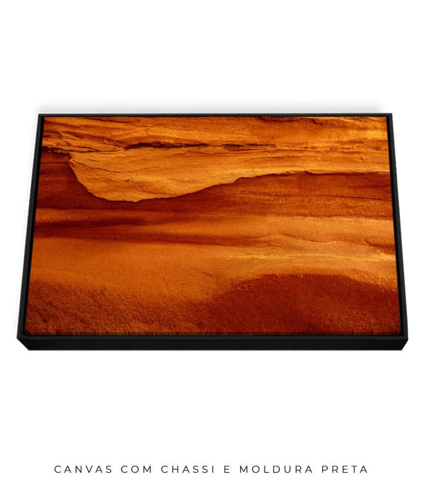 Quadro Decorativo Abstrato e curvas - Tons alaranjados