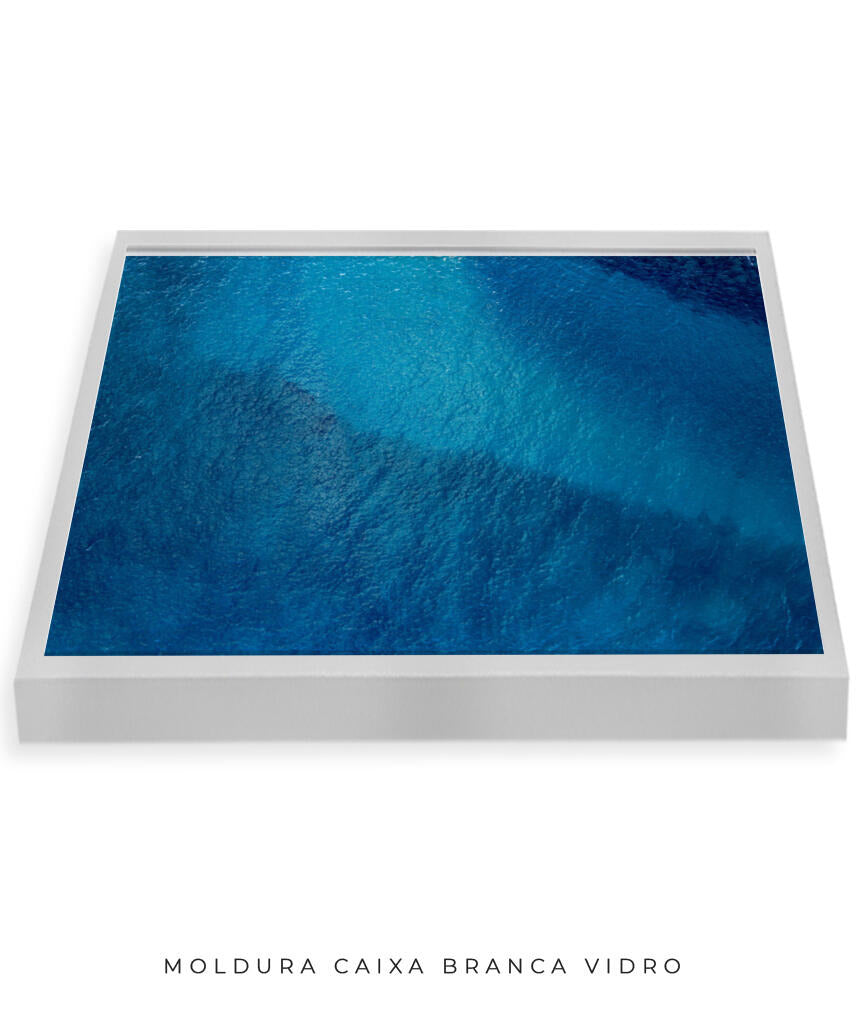 Quadro Decorativo Abstrato e curvas -Tons de azul