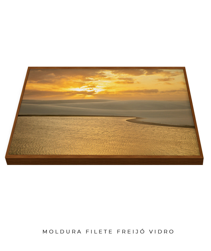 Quadro Decorativo Pôr do Sol - Céu Laranja - Horizontal