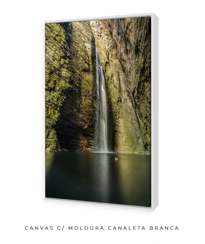 Quadro Decorativo Cachoeira e Rocha