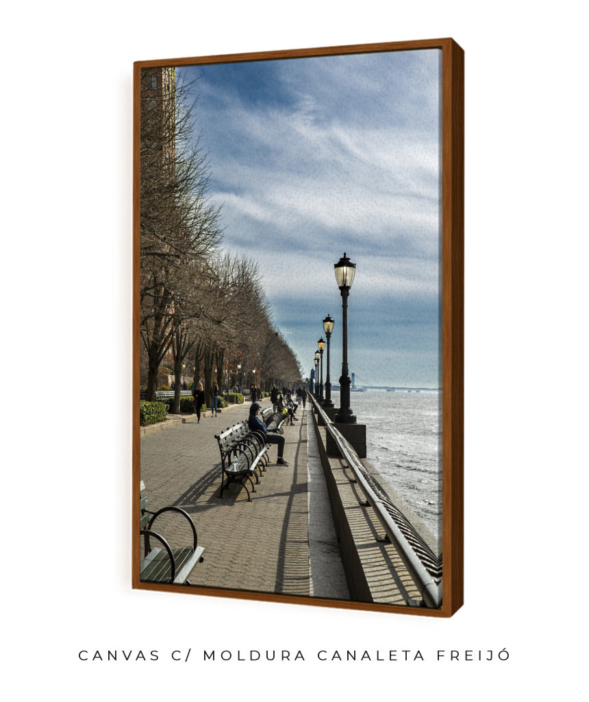Quadro Decorativo Praça a Beira Mar Nova York