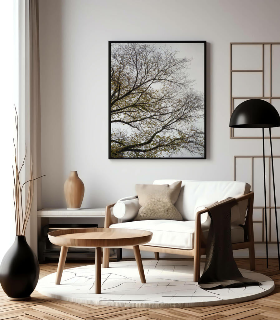 Quadro Decorativo Árvores e Galhos - Folhas secas Vertical