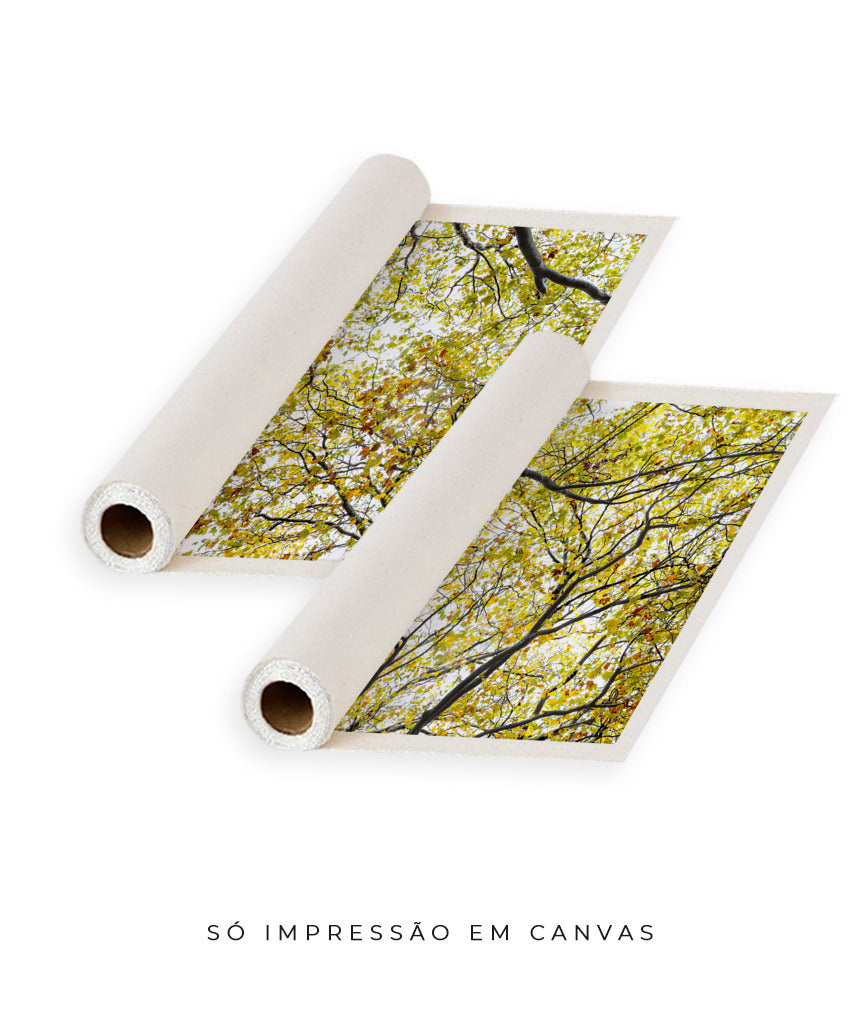 Quadro Decorativo Árvore com Galhos Verdes-Dupla