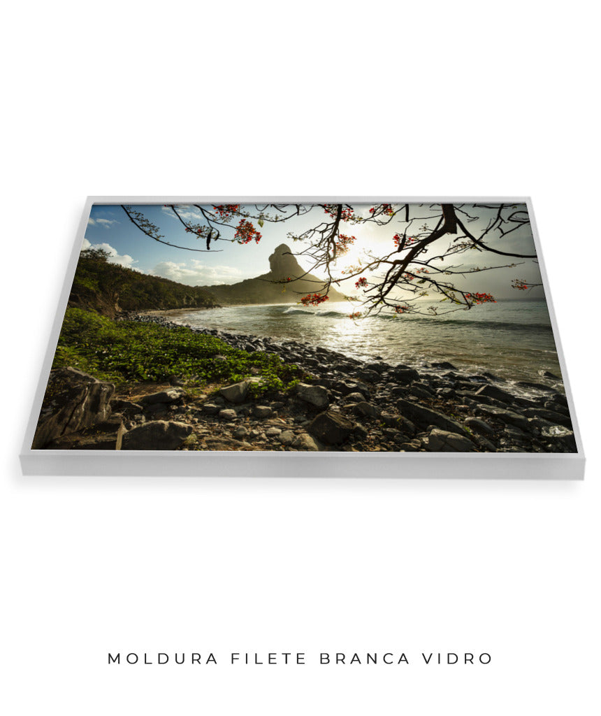 Quadro Decorativo Pôr do Sol e Galhos Secos - Horizontal