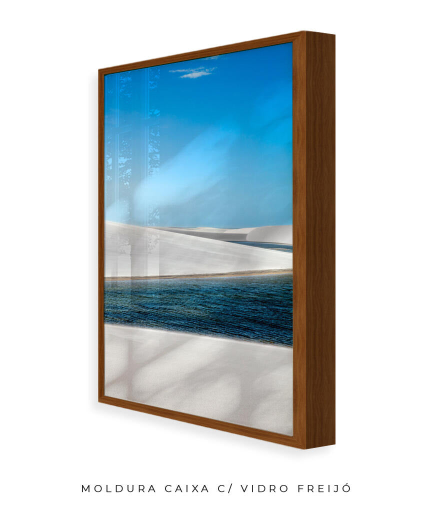 Quadro Decorativo Lençóis Maranhenses - Areia Branca e Mar - Vertical