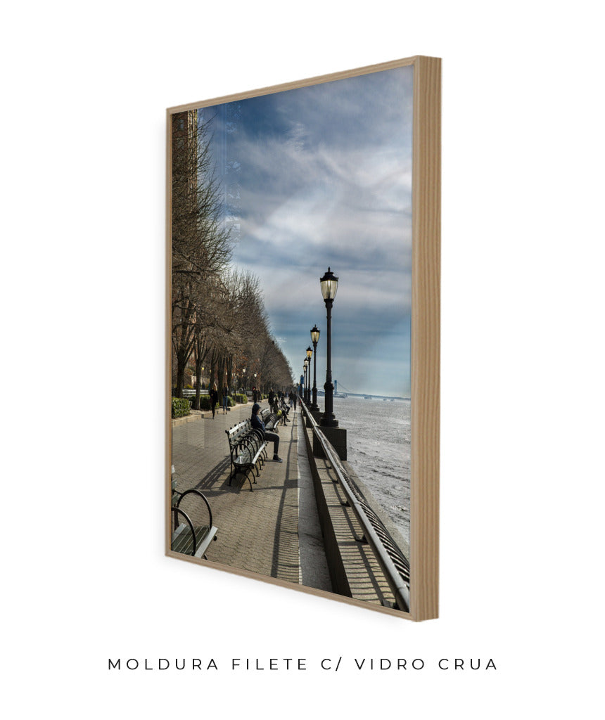 Quadro Decorativo Praça a Beira Mar Nova York