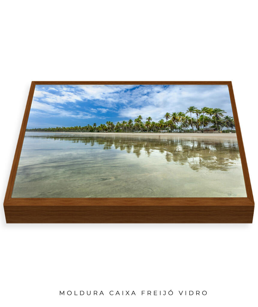 Quadro Decorativo Coqueiral na Beira da Praia