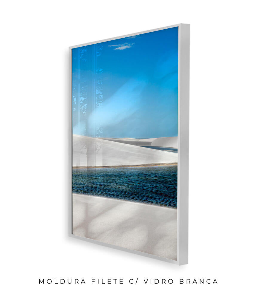 Quadro Decorativo Lençóis Maranhenses - Areia Branca e Mar - Vertical