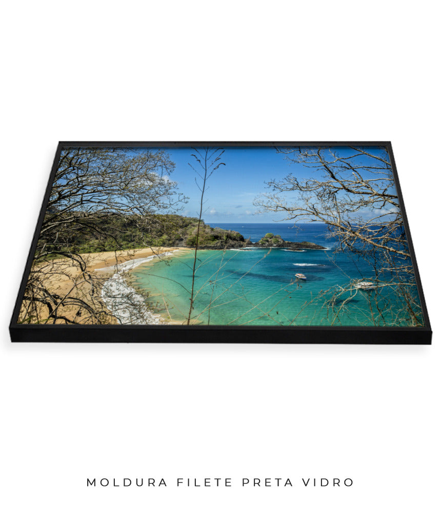 Quadro Decorativo Noronha - Praia, Mar e Galhos Secos - Horizontal