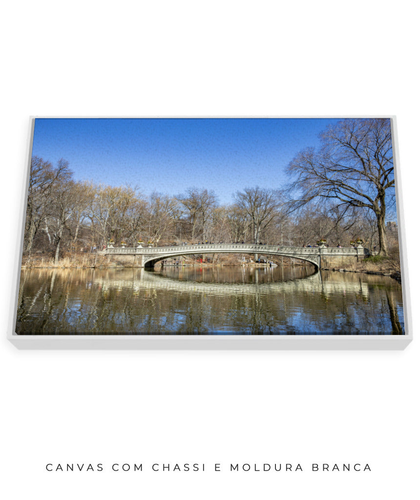 Quadro Decorativo Ponte e Lago de Nova York - Horizontal