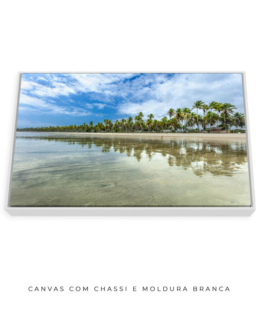Quadro Decorativo Coqueiral na Beira da Praia