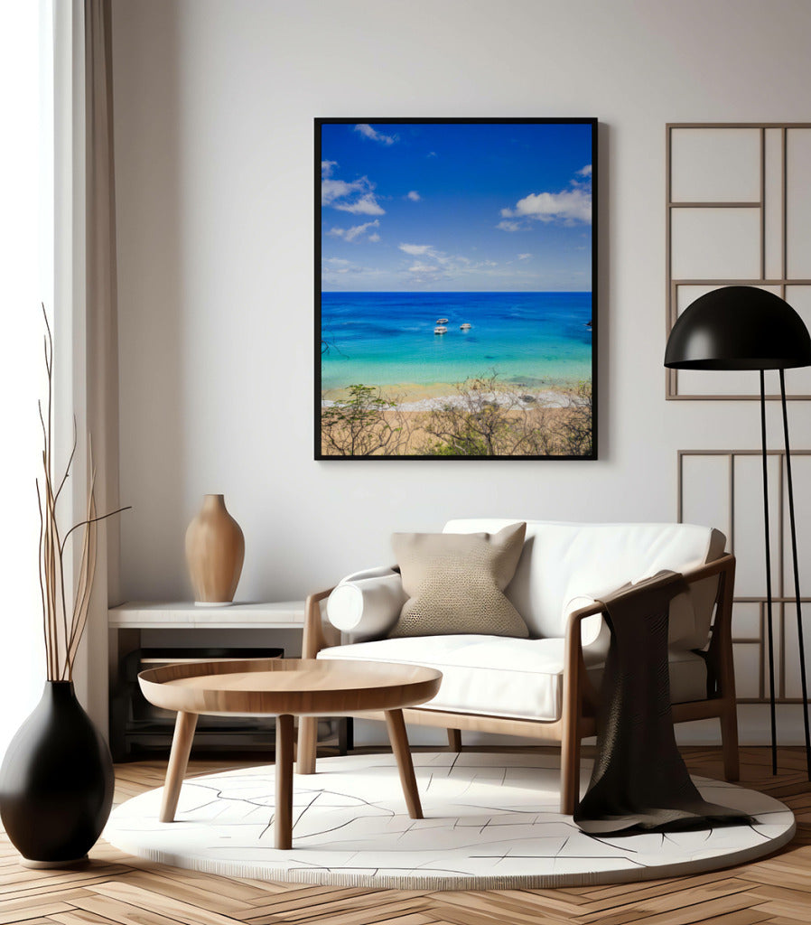 Quadro Decorativo Praia e Mar Azul