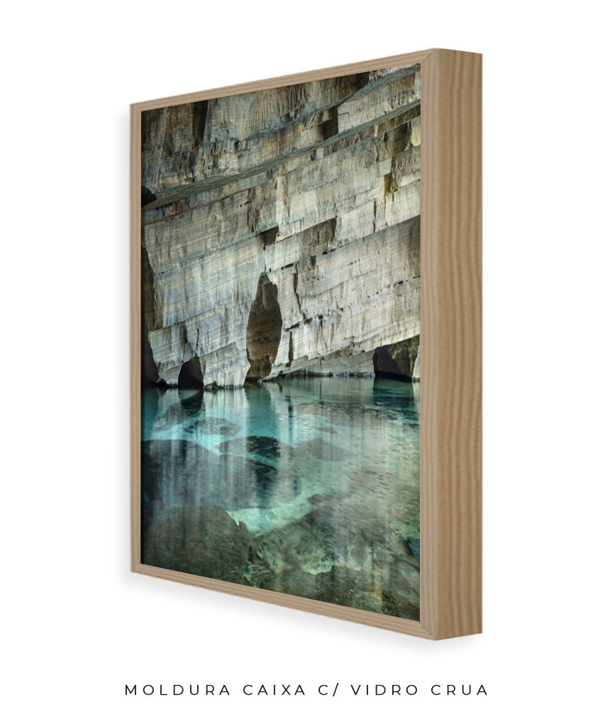 Quadro Decorativo Chapada Diamantina -Rocha e águas cristalinas-Vertical