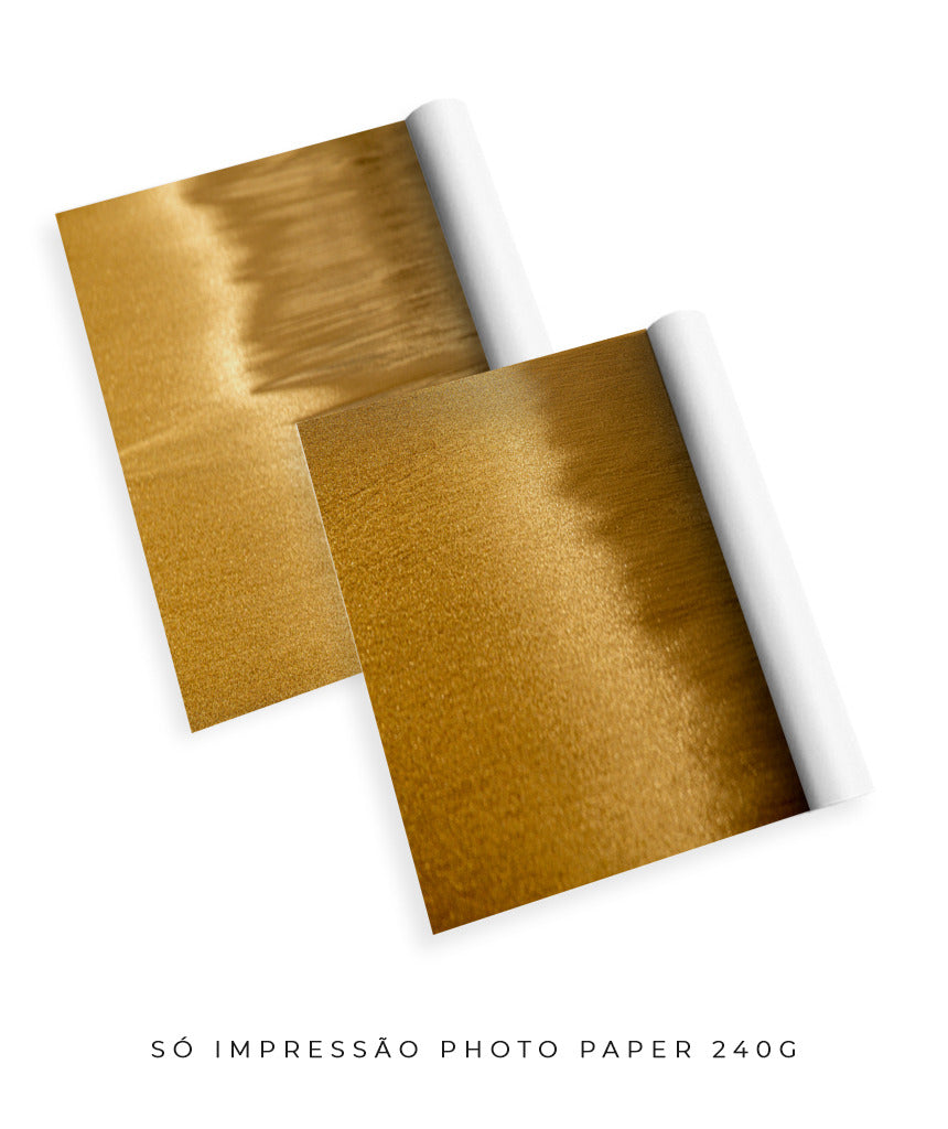 Quadro Decorativo Abstrato e curvas-Tons de dourado-Dupla vertical