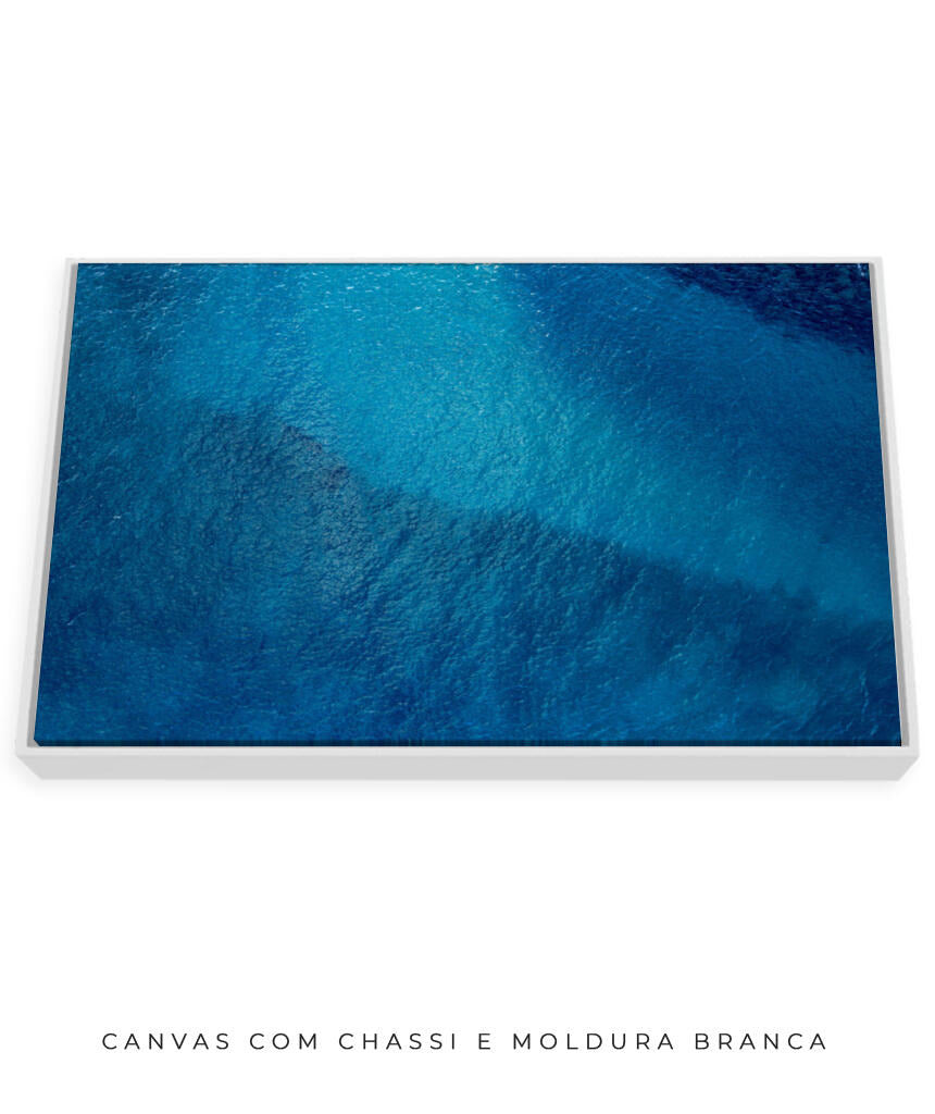 Quadro Decorativo Abstrato e curvas -Tons de azul