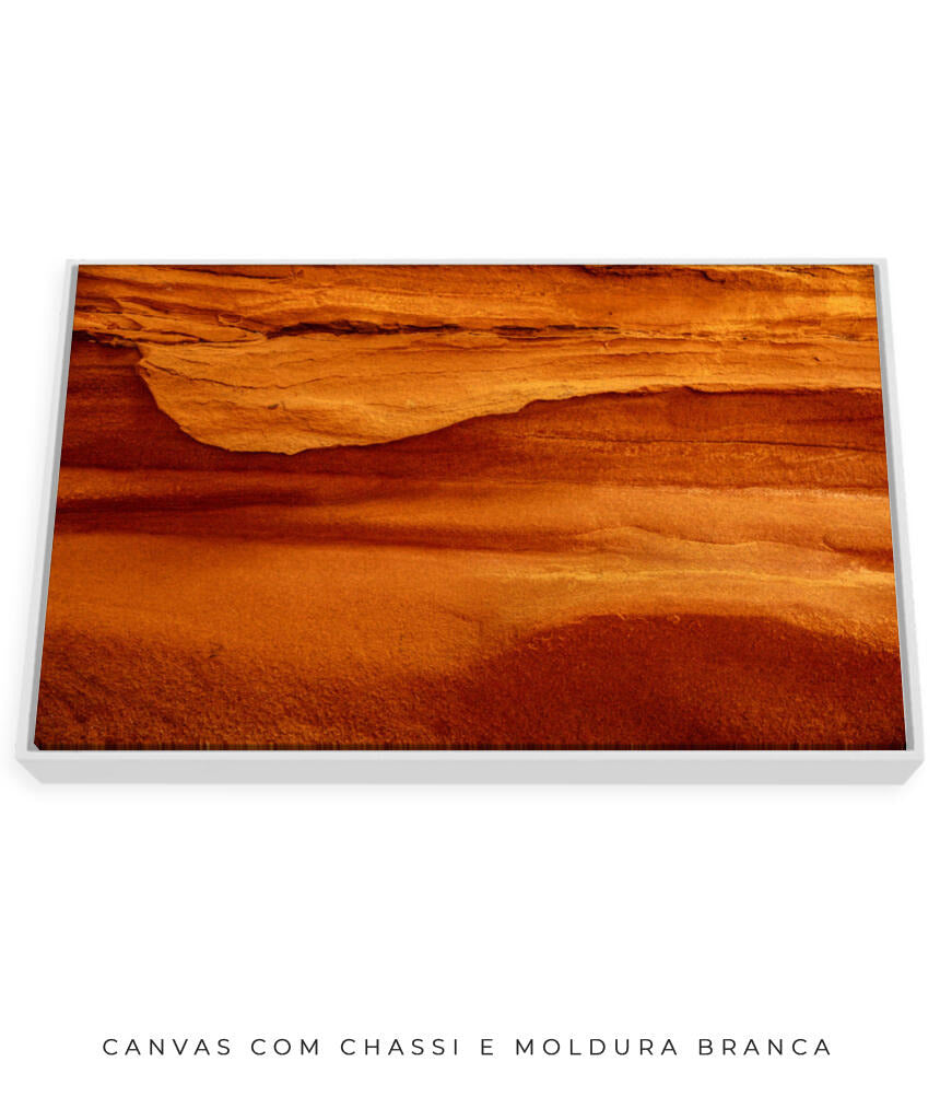 Quadro Decorativo Abstrato e curvas - Tons alaranjados