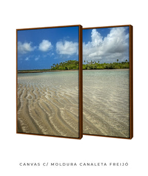 Quadro Decorativo Praia , Areia e Árvores-Dupla