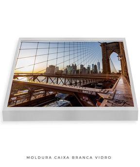 Quadro Decorativo Nova York - Ponte Urbana e Pôr do Sol