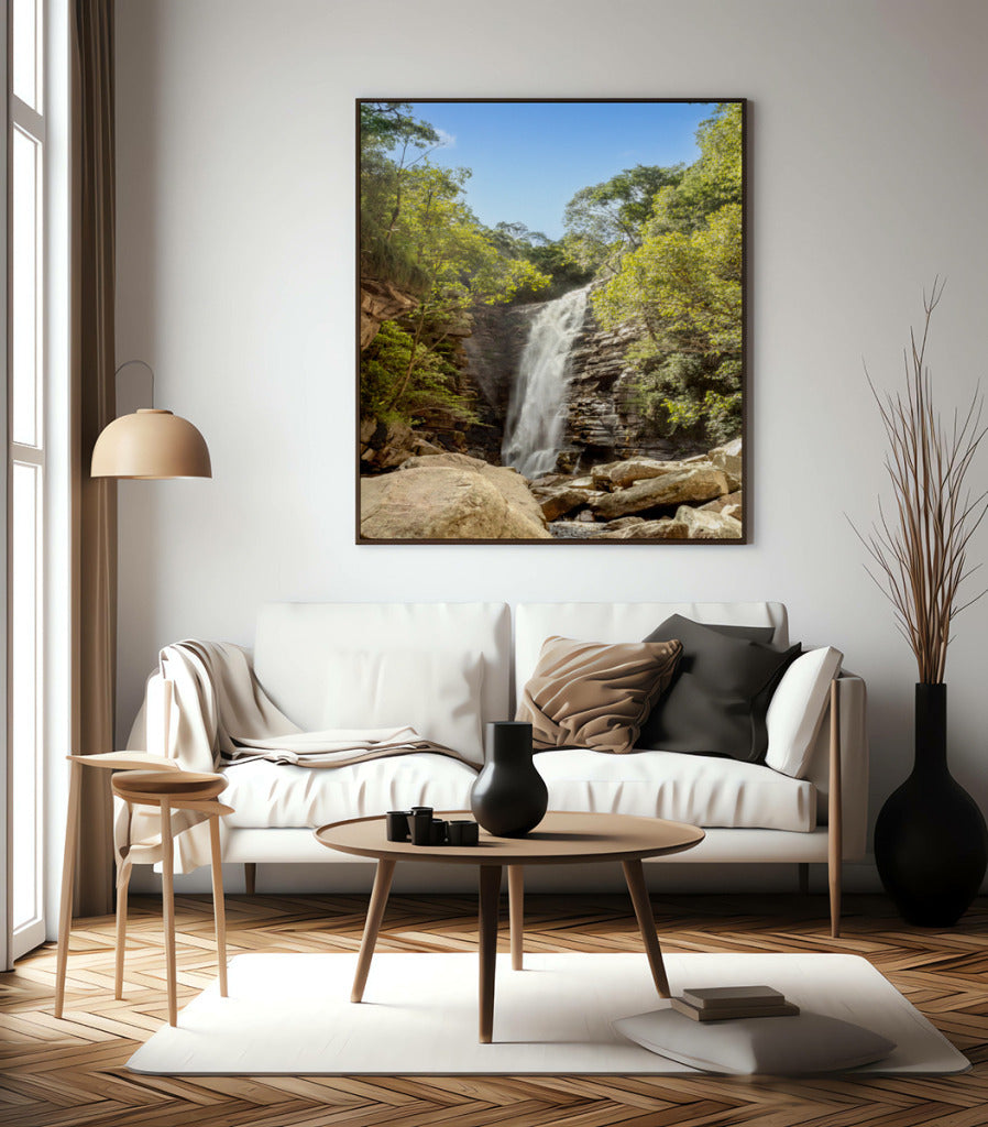 Quadro Decorativo Cachoeira, Natureza e Pedras.