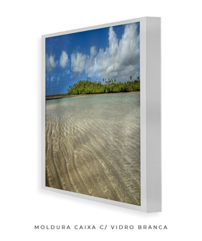 Quadro Decorativo Praia , Areia e Árvores.