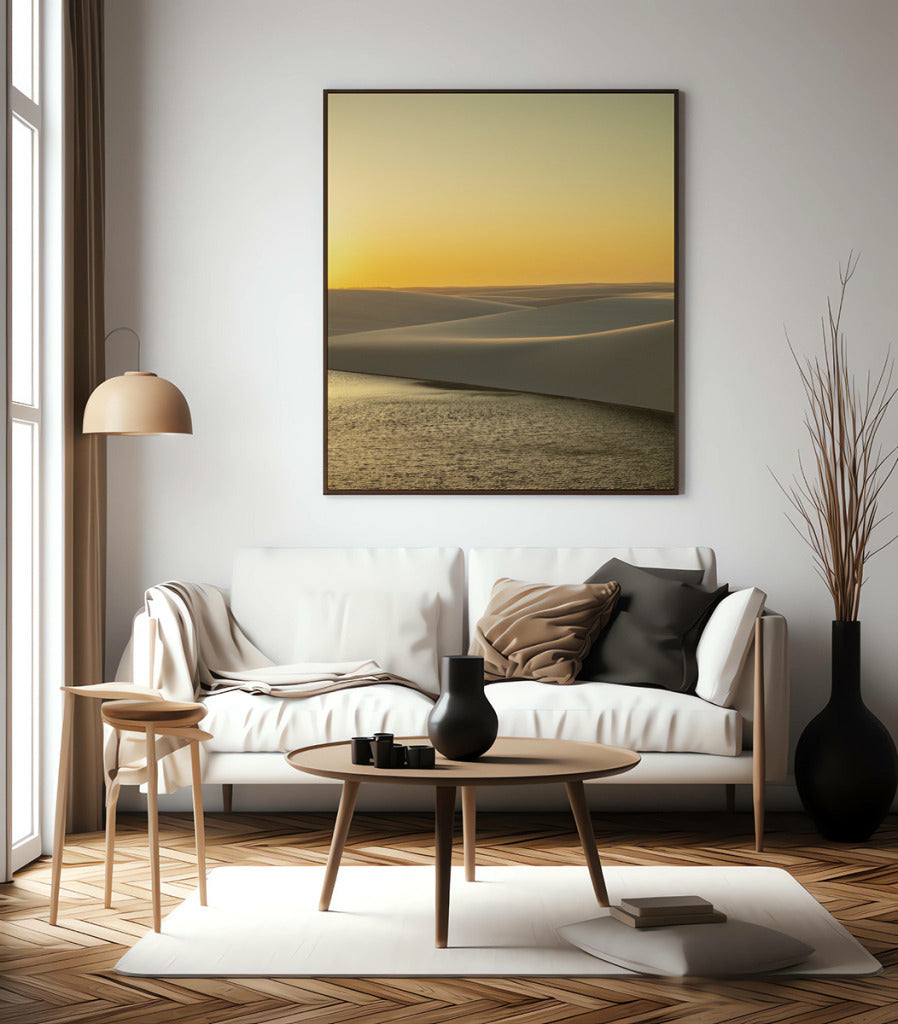 Quadro Decorativo Lençóis Maranhenses com por do Sol